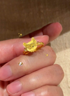 可爱小狗戒指女2026新款高级感