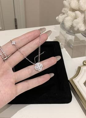 s925纯银四叶草项链女款