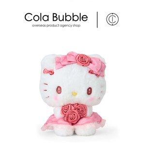 玫瑰花凯蒂猫哈喽kt猫公仔玩偶娃娃毛绒玩具 日本hellokitty正版