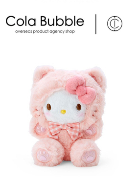 日本三丽鸥hellokitty正版猫咪装凯蒂猫哈喽kt猫公仔玩偶毛绒玩具
