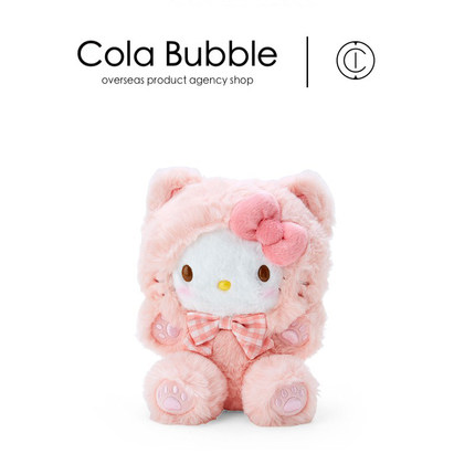 日本三丽鸥hellokitty正版猫咪装凯蒂猫哈喽kt猫公仔玩偶毛绒玩具