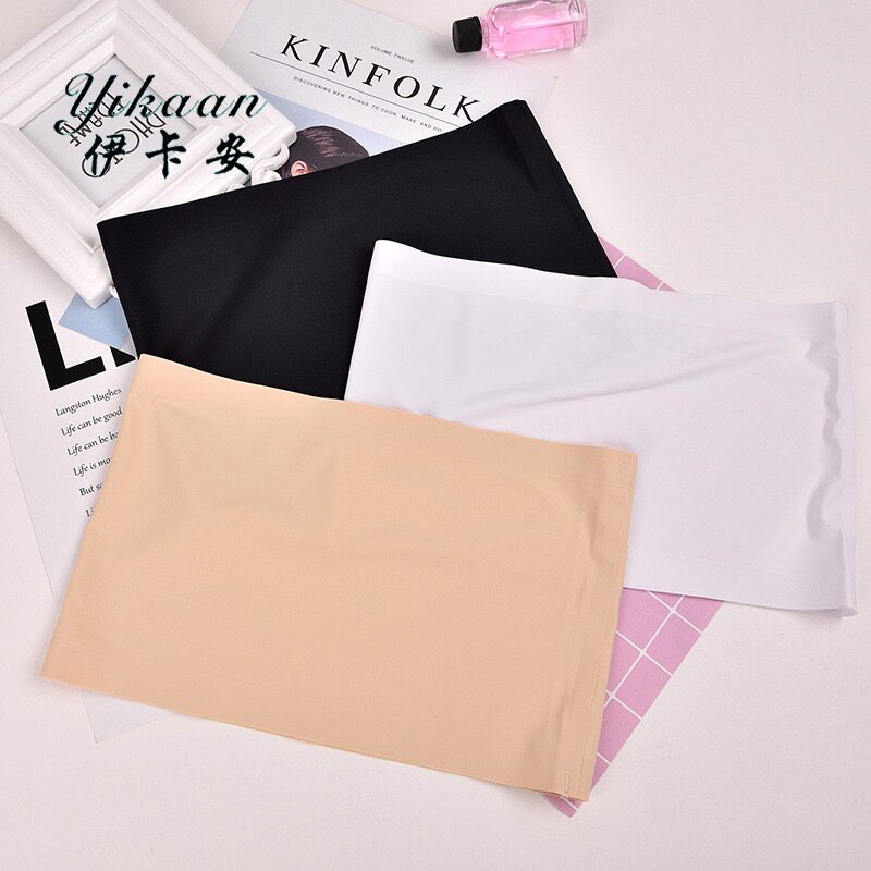 一片式无痕抹胸薄款百搭防走光冰丝内衣夏季女士裹胸纯色打底文胸