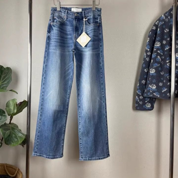 欧货mo欧美系高级感水洗浅蓝色直筒牛仔裤长裤子宽松阔腿裤显瘦