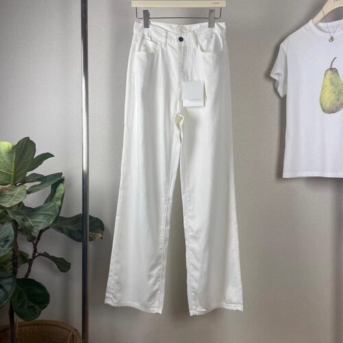 天丝汉麻薄款高腰直筒牛仔裤