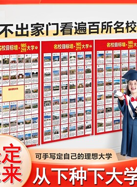 名校目标墙贴挂图985/211全套高考目标大学墙贴高中教室布置墙贴
