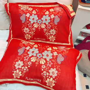 马年本命年一等品新年全棉枕巾一对装单人加厚加大高档中式加棉