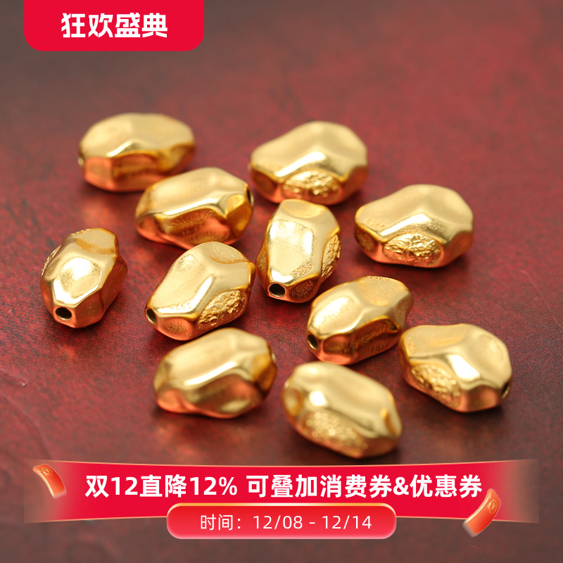 古法银随形不规则隔珠大黑天配饰