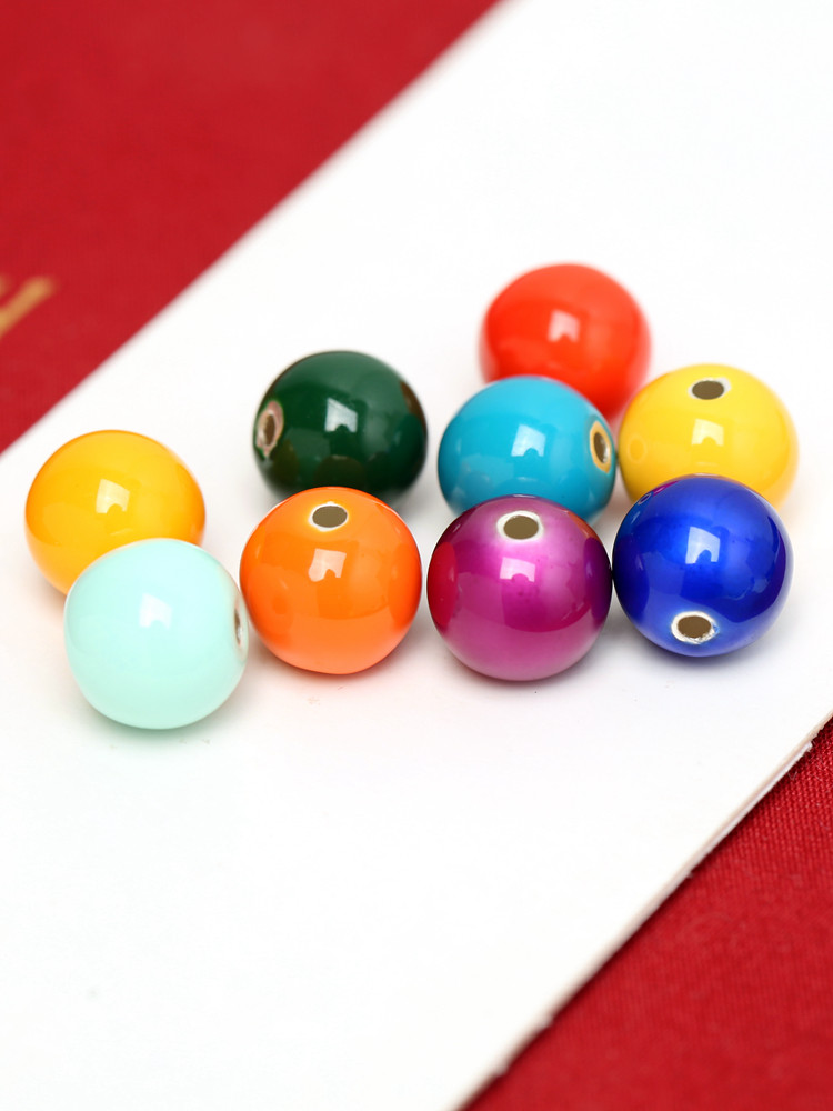 999  떨어지는 오일 번트 블루 도파민 레인보우 라운드 비즈 DIY 페르시 팔찌 팔찌 전송 비즈 스페이서 액세서리