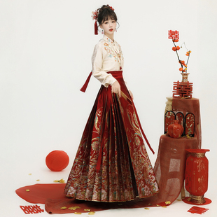 上汐谣[转运锦鲤]原创汉服女明制马面裙织金口袋2026新款婚服套装