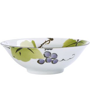 古伊烧日式餐具日本进口釉下彩陶瓷蔬果葡萄面碗大碗