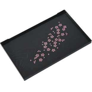 日式漆器日本进口漆盘田中商店樱花长方形请酒壶托盘茶盘