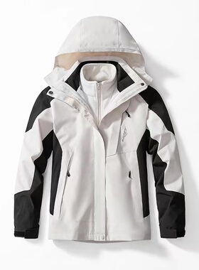 冬季工作服定制三合一冲锋衣印字logo男女可拆卸防水加厚外套工装