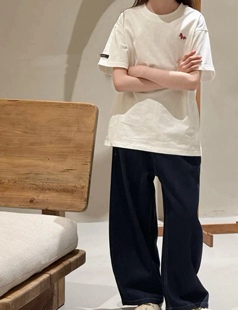 波拉韩国童装儿童休闲短袖T恤26夏装宽松男女童潮酷印花半袖上衣