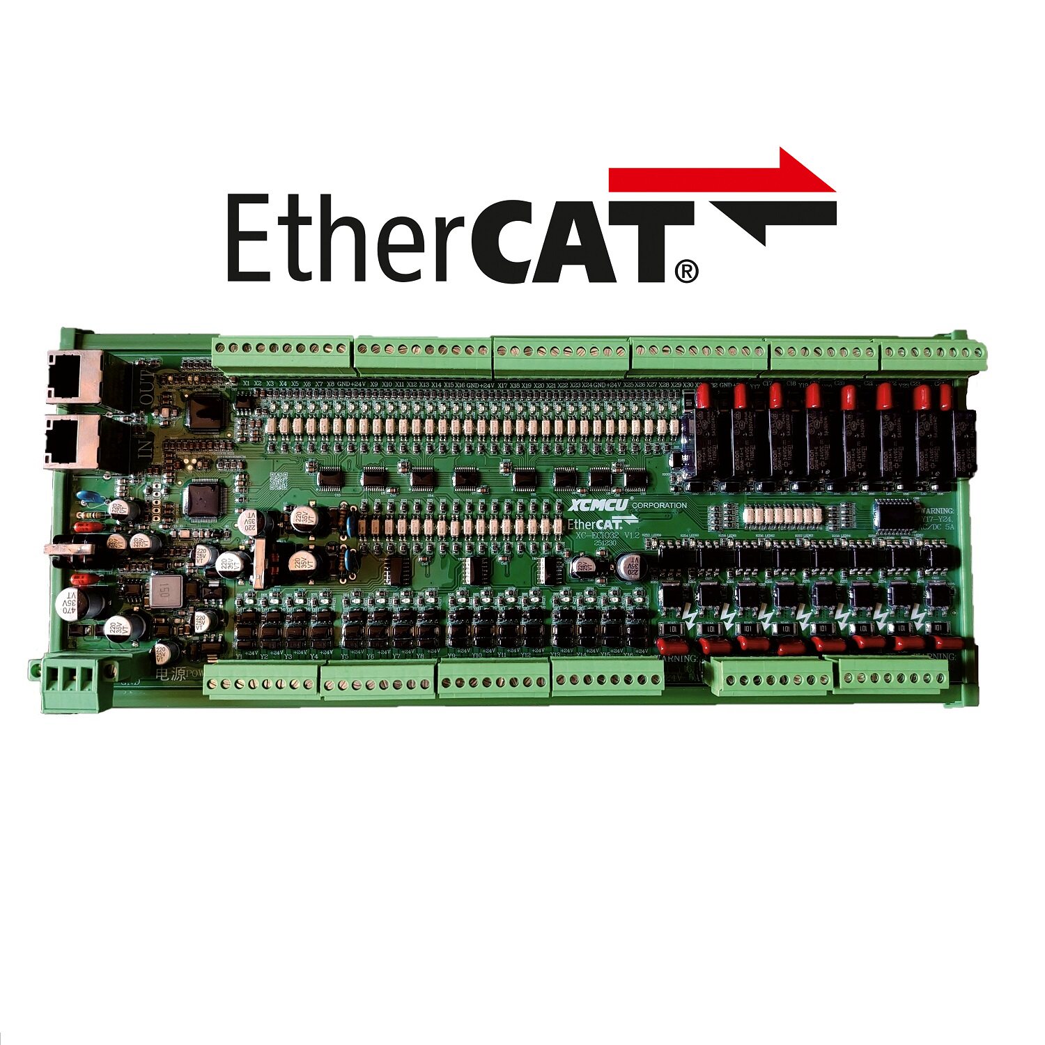 EtherCAT总线远程io模块全隔离扩展模块32路输入32路输出固态继电图片