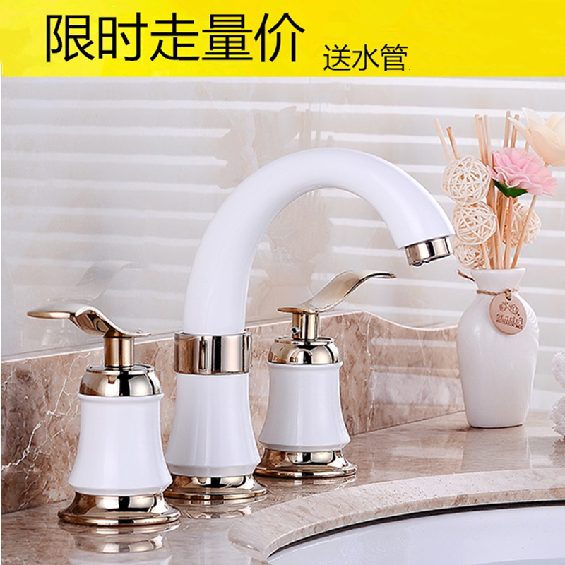 三孔浴室柜入墙式冷热水龙头