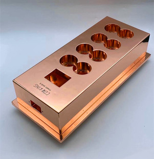 2代紫铜排插 BASE 带开关孔排插整体紫铜挖出来 KING COW