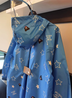 日系儿童雨衣男童女童小孩学生幼儿园宝宝防水书包位上学轻薄速干