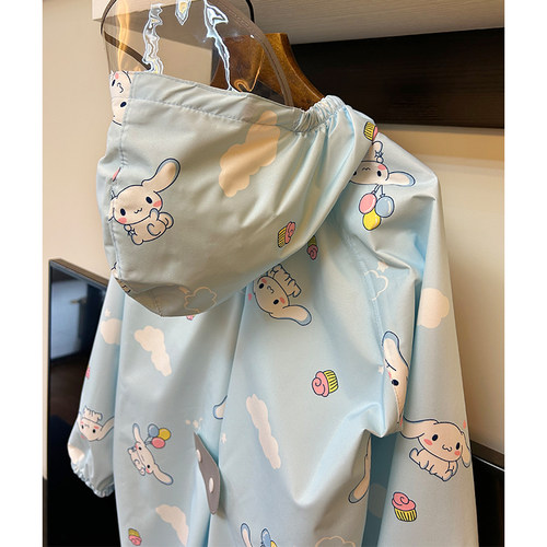 儿童雨衣男女宝宝小童幼儿园雨披上学专用带书包位轻薄速干大耳狗