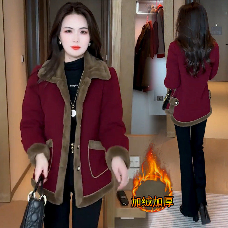 加绒加厚外套女2025新款