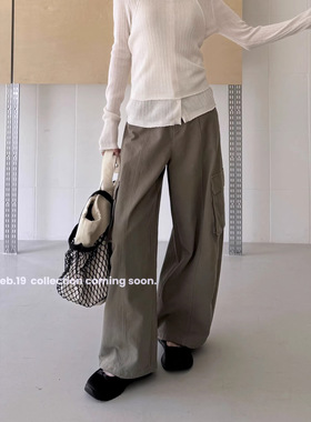 TTOO VOUIS春季2026新款港风口袋工装裤女美式高街宽松长裤阔腿裤