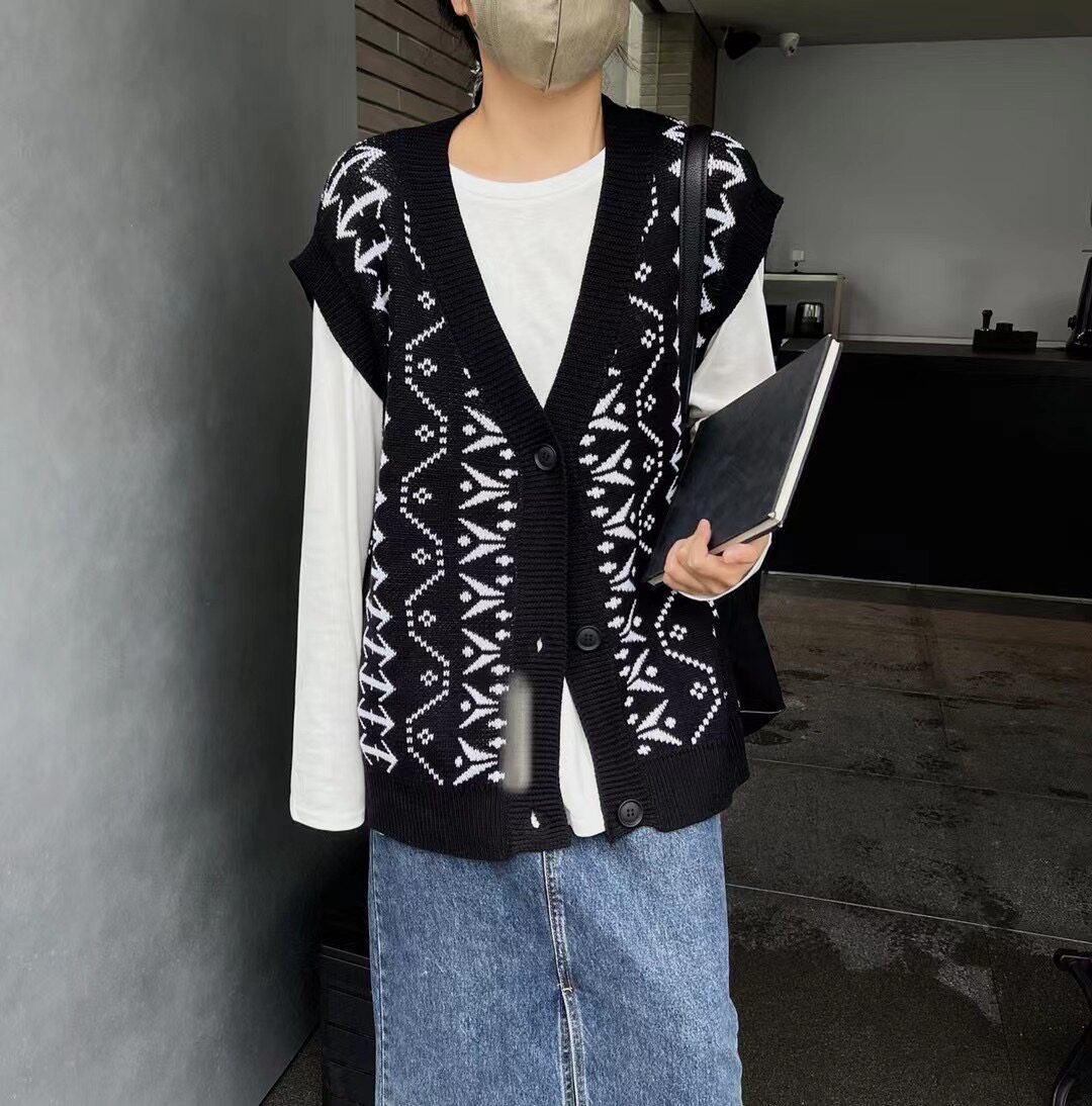 beyourself春装2024新款无袖提花马夹背心坎肩外套开衫马甲女复古