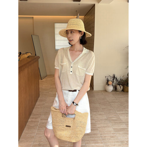 针织POLO衫上衣女2026夏款