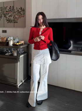 T.TOO VOUIS春季新款韩版小个子显高显腿长微喇港味屁帘休闲裤女