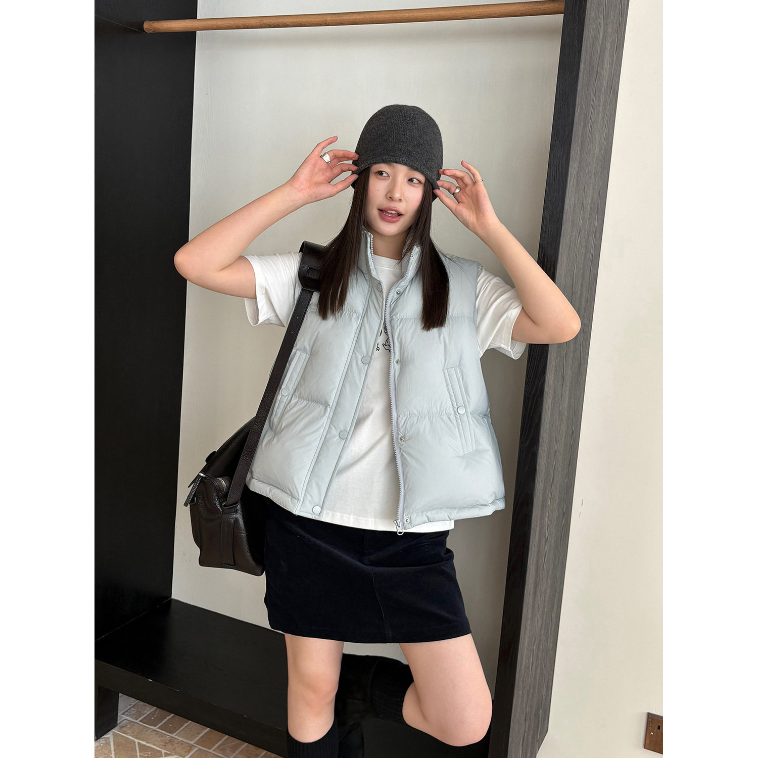 立领白鸭绒外套女2026新款上衣