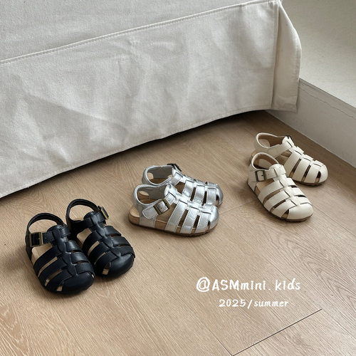 韩版镂空儿童包头沙滩鞋