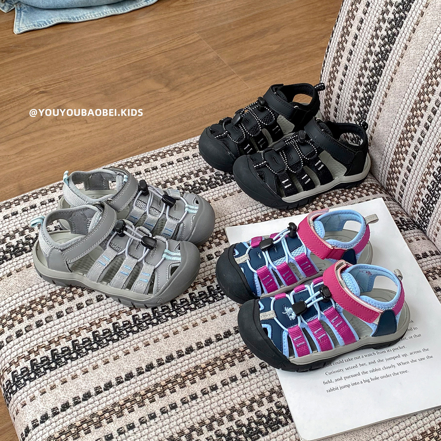 儿童包头凉鞋韩版男童运动户外夏季防滑沙滩鞋女童防踢软底溯溪鞋