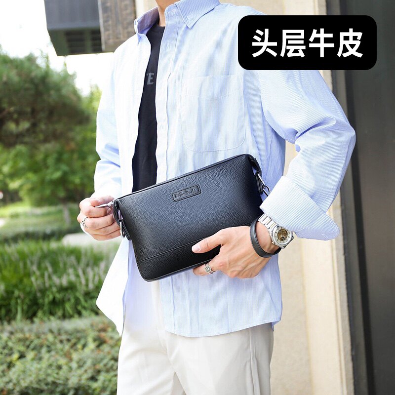 亏本清仓真皮头层牛皮男包手拿包多功能夹包可手提可手拿可单肩斜