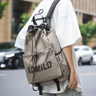 抽绳束口袋运动旅行双肩背包男款 轻便户外徒步登山包大学生书包女