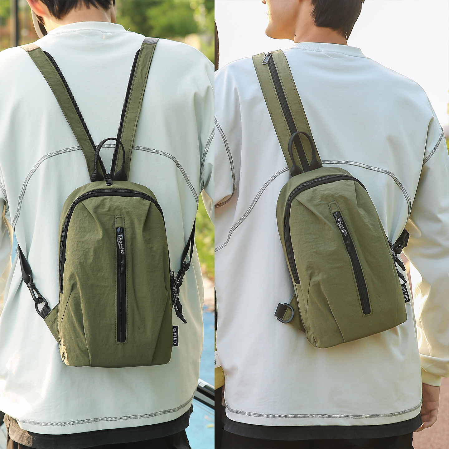 两用胸包休闲通勤双肩包