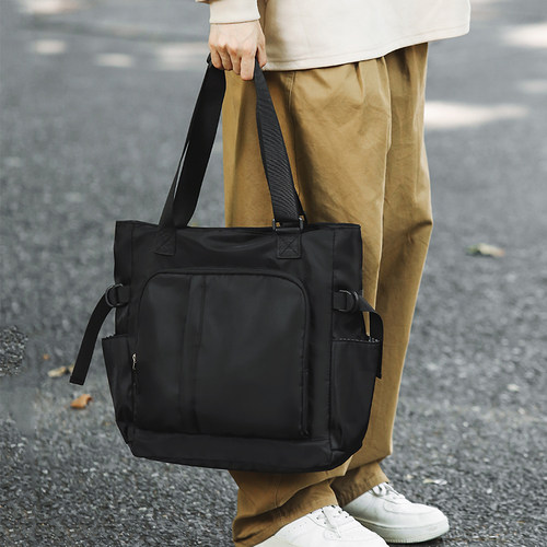 潮牌单肩包通勤托特包学生补课包