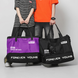 潮牌运动滑雪健身包男女超大容量短途旅行包手提行李袋单肩斜挎包