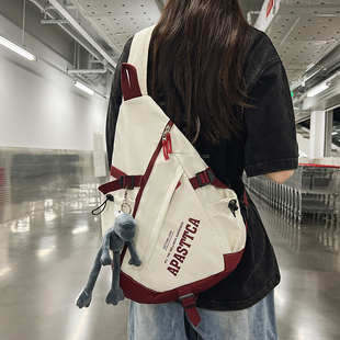 潮牌胸包女弓箭包运动单肩包男骑行包工装 机能风斜挎包 包2025新款