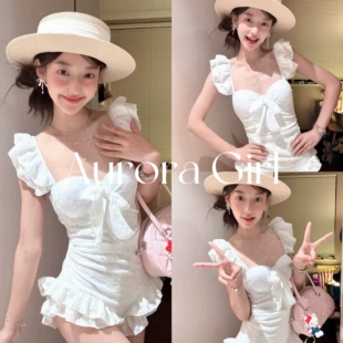 『Aurora Girl』韩系少女显瘦遮肉可爱温泉度假ins连体泳衣