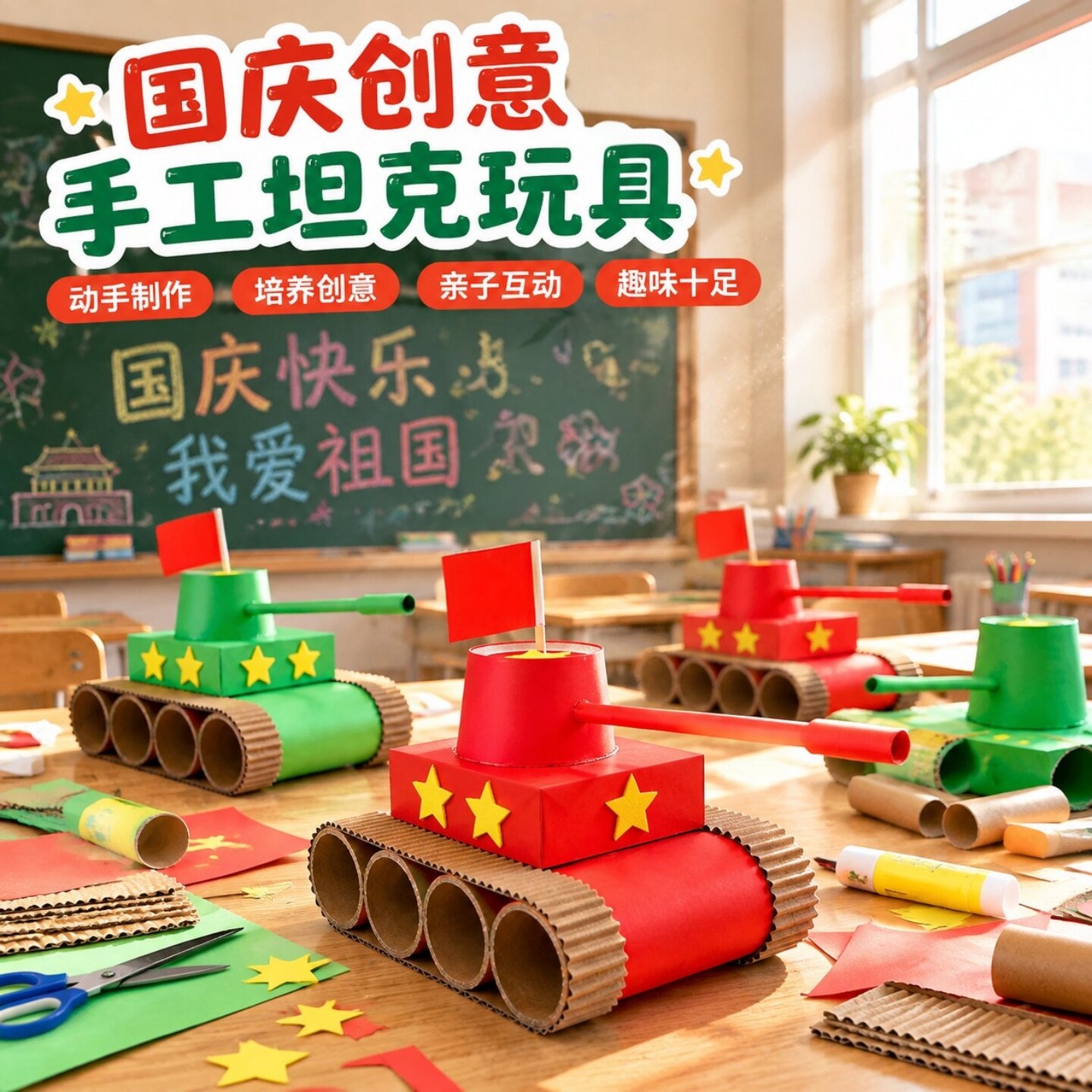 国庆节坦克手工制作diy材料包