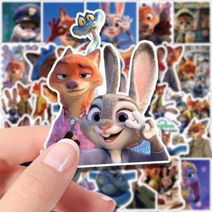 可爱92张朱迪尼克贴纸疯狂电影动物城周边盖瑞一条蛇贴画diy装 饰