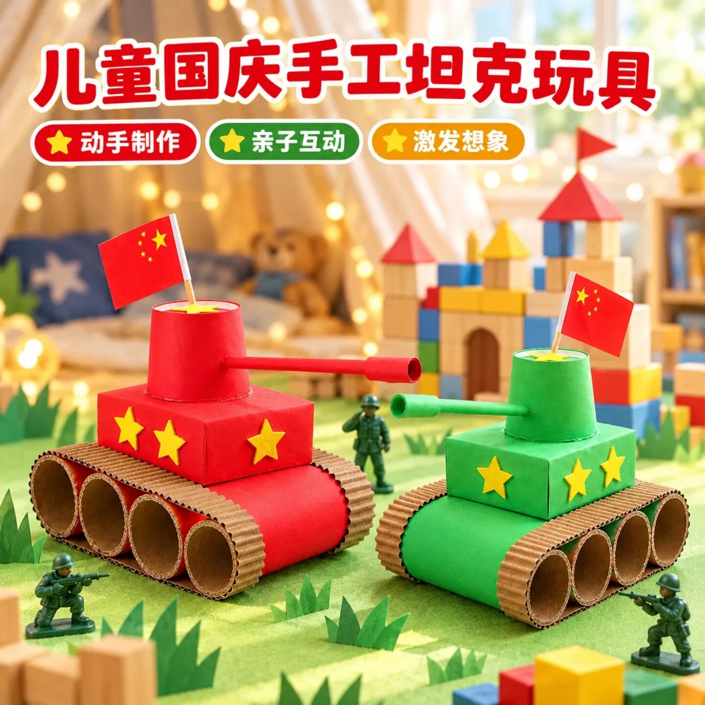 国庆节坦克手工制作diy材料包