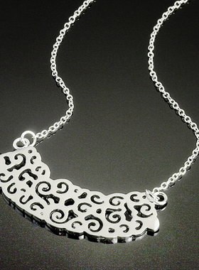 925银镂空波西米亚风未镶嵌项链