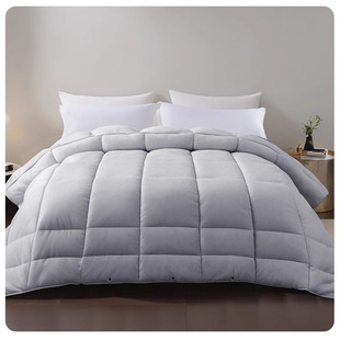 雅芳婷蒂克白鹅绒冬被连芯扣被芯218/249加大被子粉灰色专柜正品