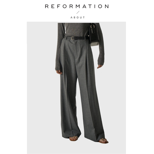 【现货】About Reformation西装裤女长裤大码高个子休闲拖地裤子