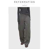 现货 About Reformation弧形立裁切割弯刀长裤 休闲镰刀裤 女