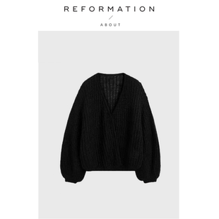 Reformation宽松马海毛开衫 About 加厚针织披肩外套毛衣 现货