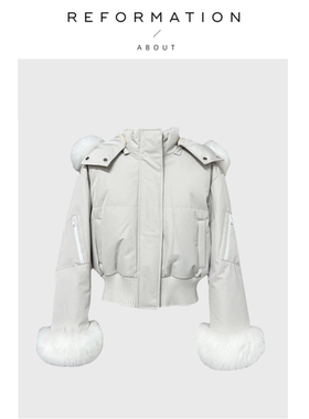 【现货】About Reformation羽绒服保暖白鸭绒短款面包服外套加厚