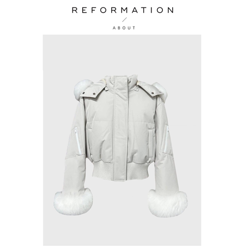 【现货】About Reformation羽绒服保暖白鸭绒短款面包服外套加厚