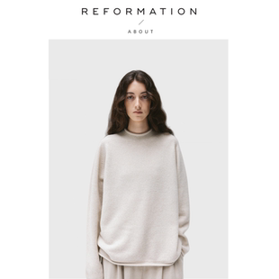 半高领羊毛针织衫 Reformation毛衣秋冬高级感 About 上衣 现货