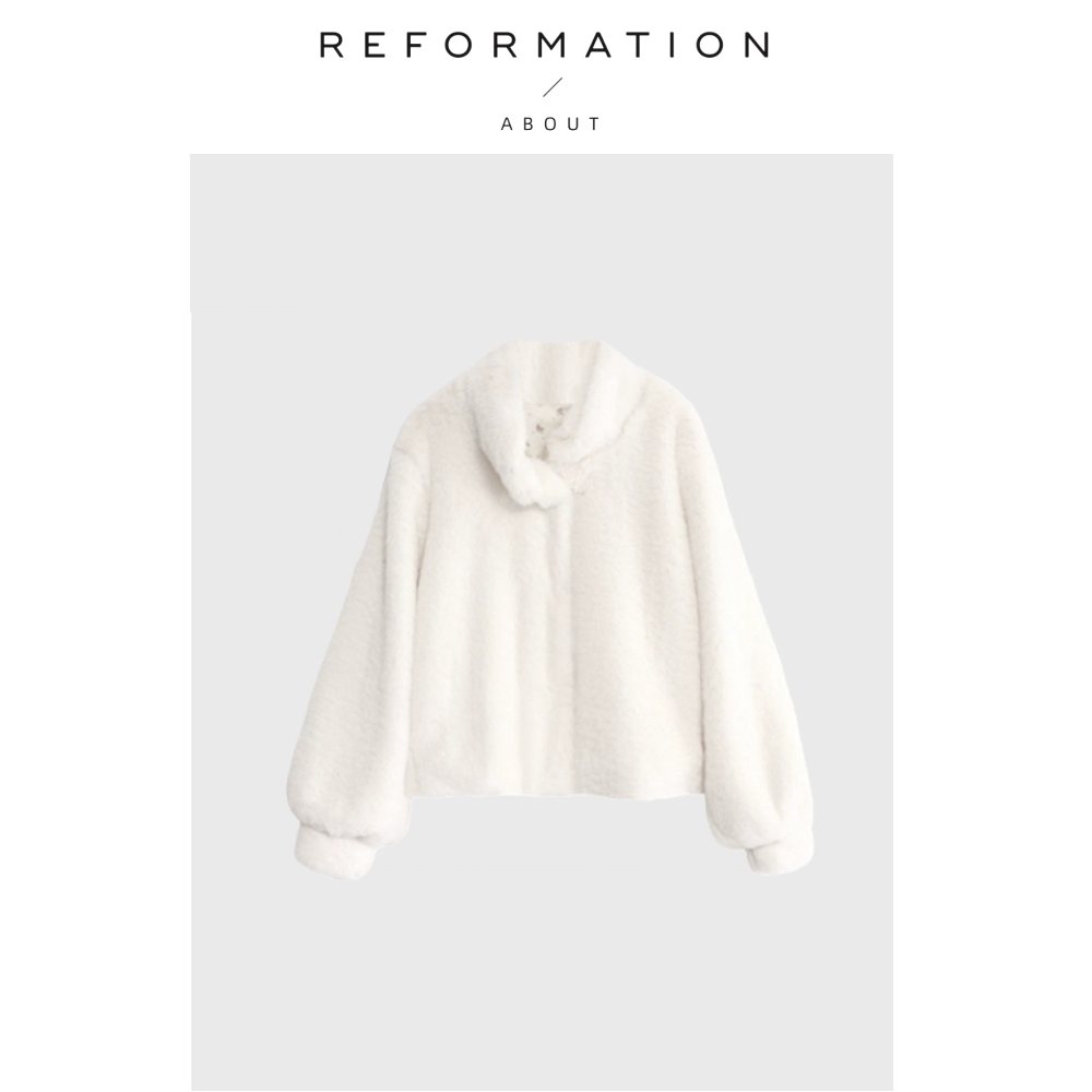 【现货】About Reformation时髦慵懒~赵露思款兔毛加厚毛茸茸外套