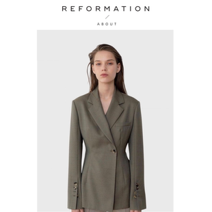 Reformation小众收腰小西装 About 设计高级通勤防晒外套 现货
